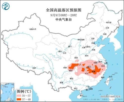 高温黄色预警：重庆四川江西等6省市部分地区有37℃以上高温天气